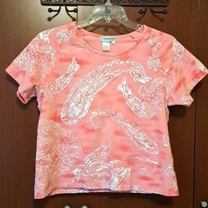 Coldwater Creek, pink paisley knit top